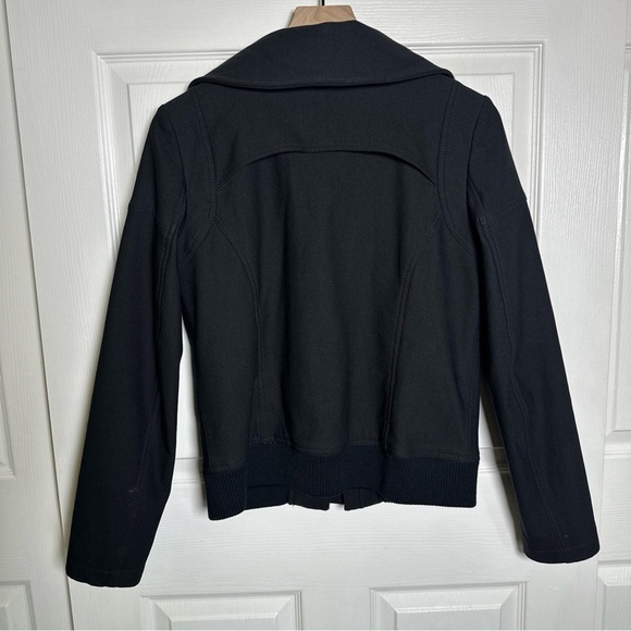 Theory Nyree Bomber Jacket Women's Medium Black Moto Style Medium Weight Cotton - Picture 2 of 14